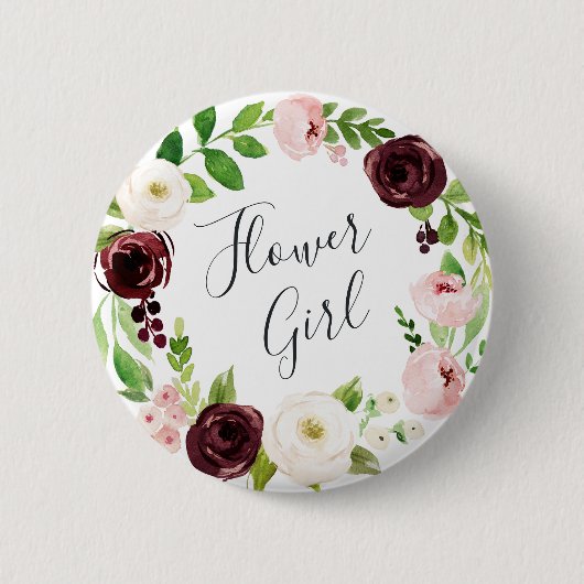 Blush Romance Flower Girl Button (Vorderseite)