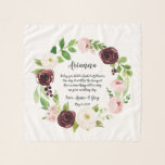 Blush Romance Flower Girl Gedicht Schal<br><div class="desc">Geben Sie Ihrem Blume dieses Chiffontuch mit süßem Saft, das ihren Namen, Ihre Namen und ein liebenswertes Gedicht enthält, umgeben von einem botanischen Kranz mit grünem Wasserfarbenfolien und blüten und bordeauxfarbenen Blume, die zu unserer Hochzeitssuite Blush Romance passen. Gedicht heißt: "Heute halten Sie einen Korb von Blume, eines Tages wird...</div>