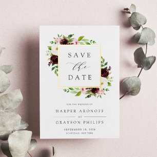 Blush Romance Foil Save the Date Card Folieneinladung