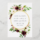 Blush Romance Foil Wedding Save the Date Card Folieneinladung (Vorderseite)