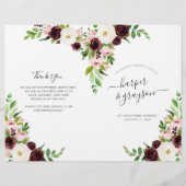 Blush Romance Folded Wedding Programm (Vorderseite)