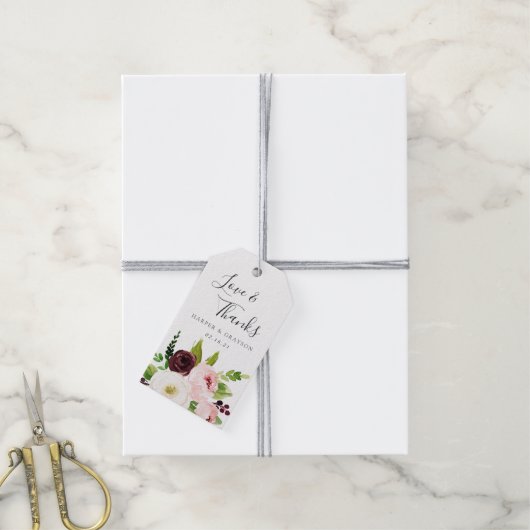 Blush Romance Gastgeschenk Hochzeit Geschenkanhänger (Mit Garn)