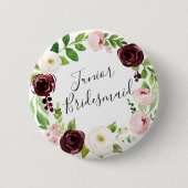 Blush Romance Junior Bridesmaid Button (Vorderseite)