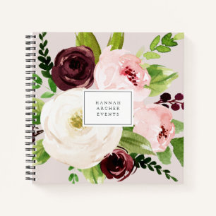 Blush Romance Personalisiert Floral Notizblock