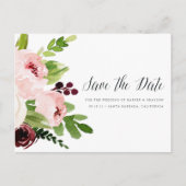 Blush Romance Save the Date Ankündigungspostkarte (Vorderseite)
