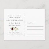 Blush Romance Save the Date Ankündigungspostkarte (Rückseite)