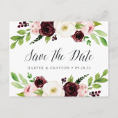 Blush Romance Save the Date Ankündigungspostkarte (Vorderseite)