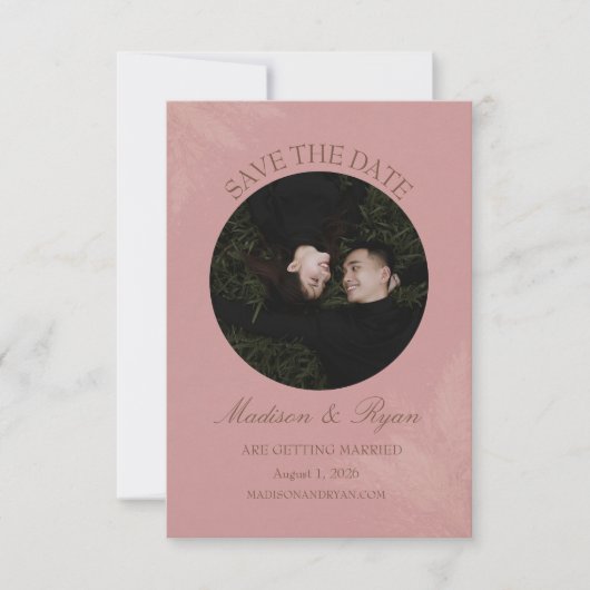 Blush Romance Save-the-Date-Karte mit Foto Save The Date (Vorderseite)