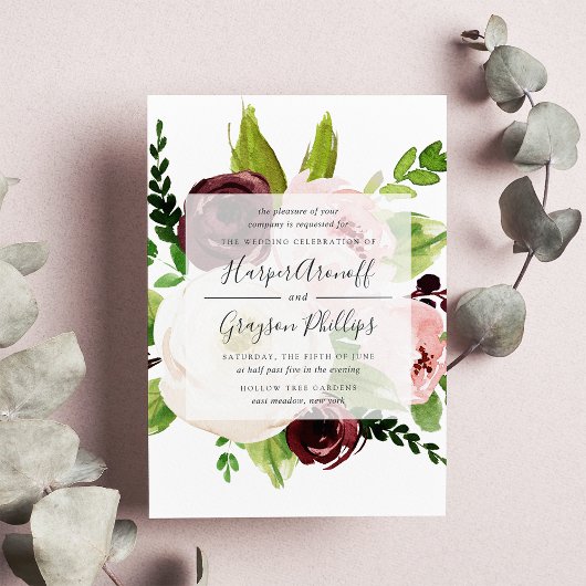Blush Romance Wedding Einladung