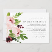 Blush Romance Wedding Einladung (Vorderseite)