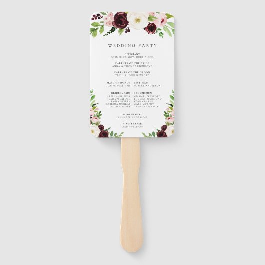 Blush Romance Wedding Program Fächer (Rückseite)