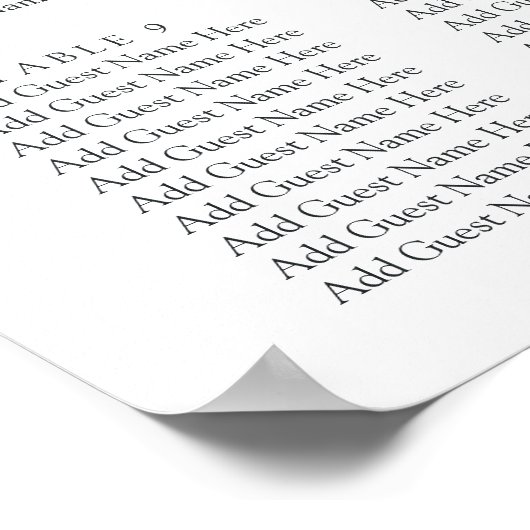 Blush Romance Wedding Seating Chart Poster (Ecke)