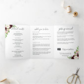 Blush Romance Wedding Welcome Letter & Itinerary Dreifach-gefaltete Programmkarte (Innenseite)