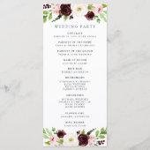 Blush Romance Wedding Zeremony Program Programm (Rückseite)