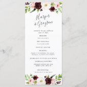 Blush Romance Wedding Zeremony Program Programm (Vorderseite)