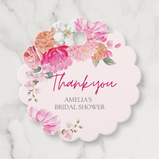 Blush rosa Aquarellfarben Brautparty Willkommen Geschenkanhänger (Vorderseite)