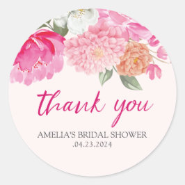 Blush rosa Aquarellfarben Brautparty Willkommen Runder Aufkleber