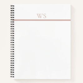 Blush Rosa Bar Monogramm Personalisiertes Spiral N Notizblock