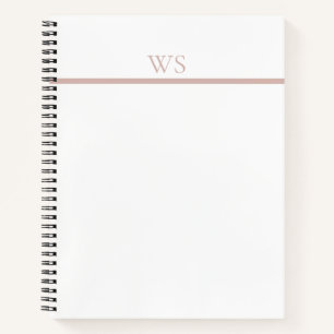 Blush Rosa Bar Monogramm Personalisiertes Spiral N Notizblock