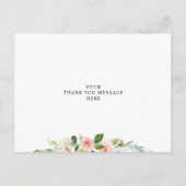 Blush rosa Blumengehilfin danke Karte (Rückseite)