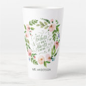 Blush rosa Blumenkranz Dankeschön Lehrer Geschenk Milchtasse (Vorderseite)