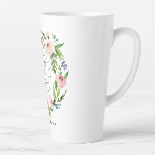 Blush rosa Blumenkranz Dankeschön Lehrer Geschenk Milchtasse (Rechts)