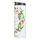 Blush rosa Blumenkranz Dankeschön Lehrer Geschenk  Thermosbecher (Nach rechts gedreht)