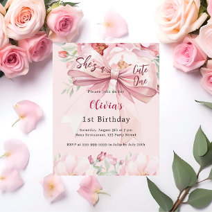 Blush-Rosa-Bogen niedlich eine Einladung zum 1. Ge
