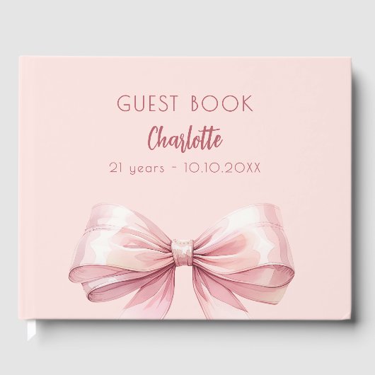 Blush-Rosa-Bug Geburtstag Gästebuch (Vorderseite)
