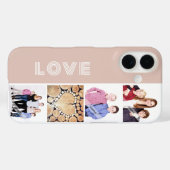 Blush rosa Custom 4 Foto Collage Liebe Case-Mate iPhone Hülle (Rückseite (Horizontal))