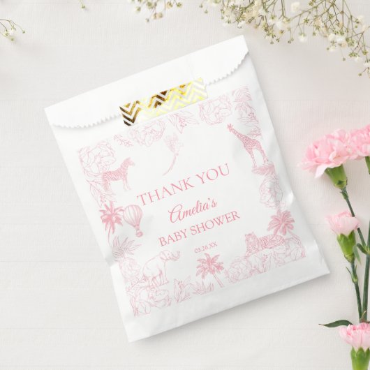 Blush-Rosa Dschungel-Safari-Tiere Baby-Party Geschenktütchen (Versiegelt)