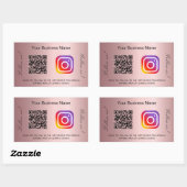 Blush rosa Firmenname qr Codeinstagramm Rechteckiger Aufkleber (Blatt)