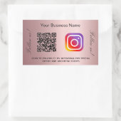 Blush rosa Firmenname qr Codeinstagramm Rechteckiger Aufkleber (Tasche)