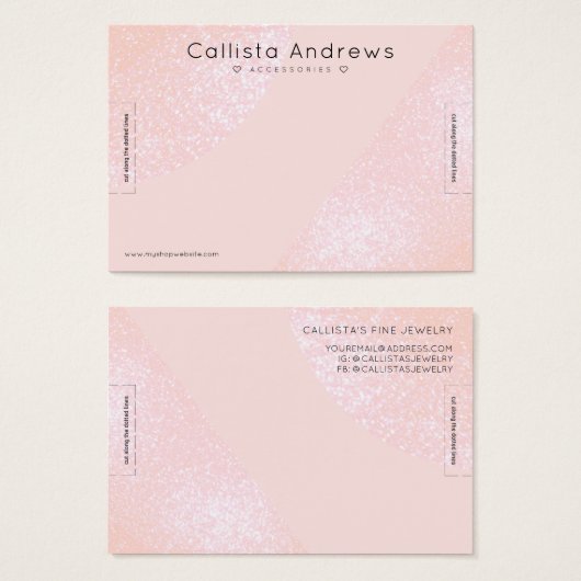 Blush Rosa Glitzer Geo Herzschrittmesser (Vorne & Hinten)