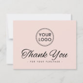 Blush rosa Logo Social Media Dank Karte (Vorderseite)