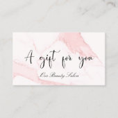 Blush-Rosa-Marmor qr-Code Geschenkgutschein Visitenkarte (Vorderseite)