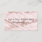 Blush-Rosa-Marmoreffekt Visitenkarte (Rückseite)
