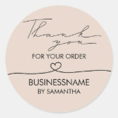 Blush rosa moderne einfache Dankeschön für die Bes Runder Aufkleber (Vorderseite)