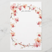 Blush Rosa Orchideenblüten Gewirr Briefpapier (Vorderseite)