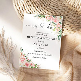 Blush Rosa Rose Gold Hochzeit Einladung