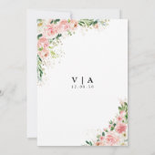 Blush Rosa Rose Gold Hochzeit Einladung (Rückseite)