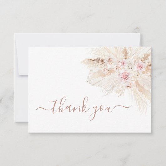 Blush rosa Tropical danke Karte (Vorderseite)