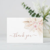 Blush rosa Tropical danke Karte (Stehend Vorderseite)