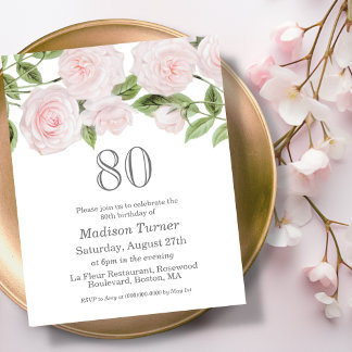 Blush-Rose | 80. Budget Geburtstag Einladung