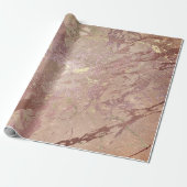 Blush Rose Abstrakt Gold Metallischer Marmorschlag Geschenkpapier (Ungerollt)