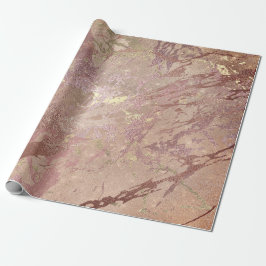 Blush Rose Abstrakt Gold Metallischer Marmorschlag Geschenkpapier