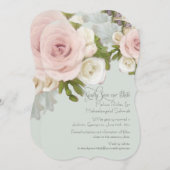 Blush Rose Bläschen Sukkuläres Foto Save the Date Einladung (Vorne/Hinten)