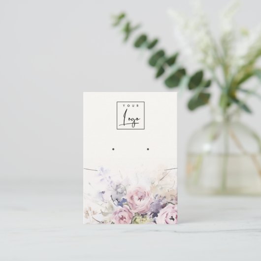 Blush-Rose Bläsernekklammern mit Logo-Display Visitenkarte (Stehend Vorderseite)