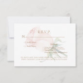Blush Rose Bloral Simple Wedding RSVP Card (Vorderseite)