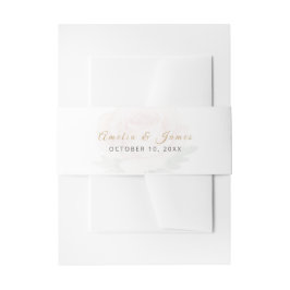 Blush-Rose Bloral Wedding Einladung Bauchband Einladungsbanderole